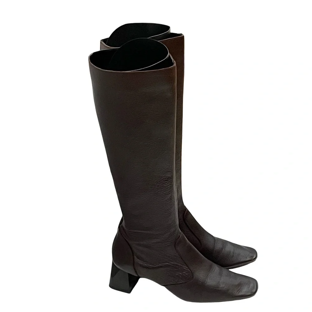 MNG Chocolate Brown Boots, Size 7.5